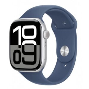 APPLE WATCH SERIES 10 GPS 46MM SILVER ALUMINIUM + CORREA DENIM SPORT BAND M/L