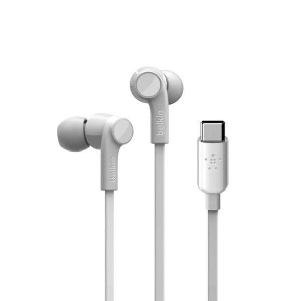 Belkin ROCKSTAR Auriculares Alámbrico Dentro de oído Llamadas/Música USB Tipo C Blanco