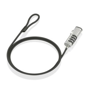 AISENS Cable de Seguridad tipo NANO con cerradura de combinación para ordenador, monitor, portátil 1.5m