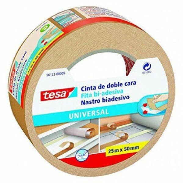 CINTA ADHESIVA UNIVERSAL DOBLE CARA ESPECIAL MOQUETAS 50MM.X25M. TESA 56172-00005-12 | PACK 6 UNIDADES