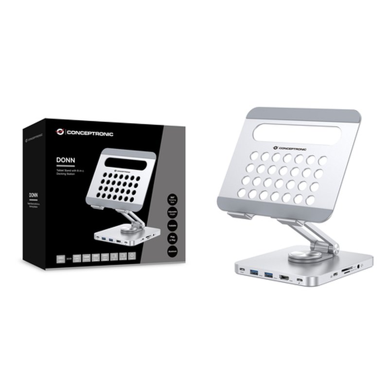 Conceptronic DONN26G mueble y soporte para dispositivo multimedia Plata Tableta Carro para administración de tabletas Conceptronic DONN26G mueble y soporte para dispositivo multimedia Plata Tableta Carro para administración de tabletas - Imagen 3