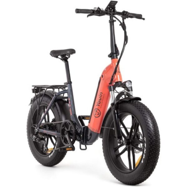 EBIKE LUXOR - URBAN - FAT 20” X 4 - BAT. INTEGRADA Y EXTRAIBLE - NEGRO/CORAL