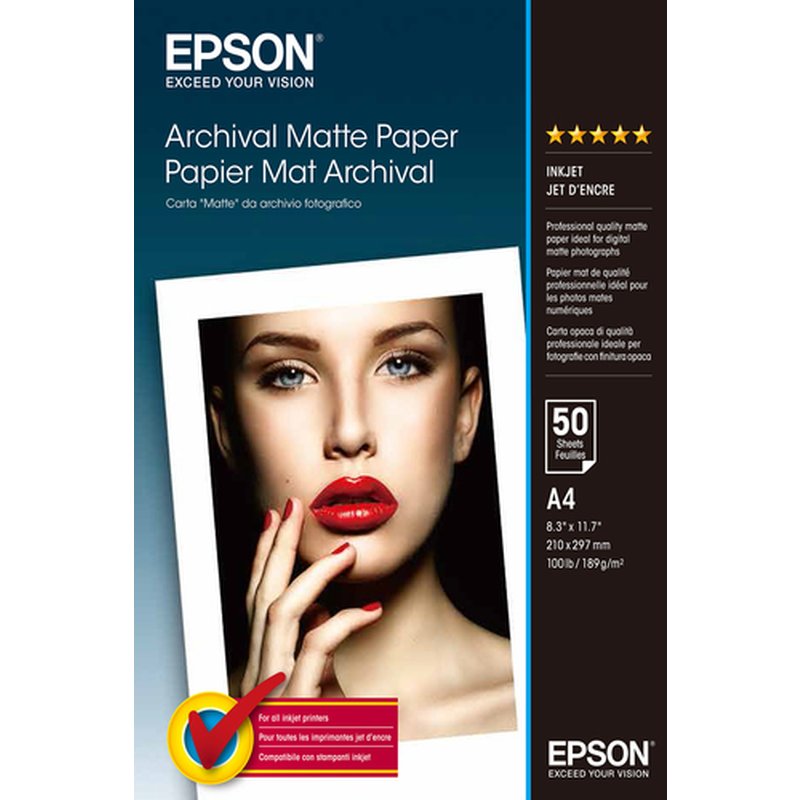 Epson Archival Matte Paper - A4 - 50 hojas Epson Archival Matte Paper - A4 - 50 hojas