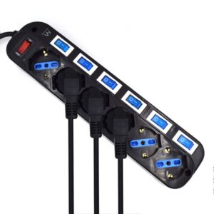 Ewent EW3851 limitador de tensión Negro 6 salidas AC 220 V 1,5 m