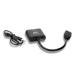 Ewent EW9864 adaptador de cable de vídeo 0,2 m HDMI VGA, 3.5mm Negro