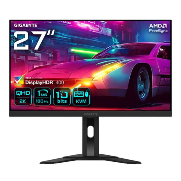 GIGABYTE M27QA 27” Monitor de juegos QHD - 2560 x 1440 (QHD), 180Hz, 1ms, 350 cd/m², FreeSync Premium, HDR listo, HDMI 2.1, DisplayPort 1.4