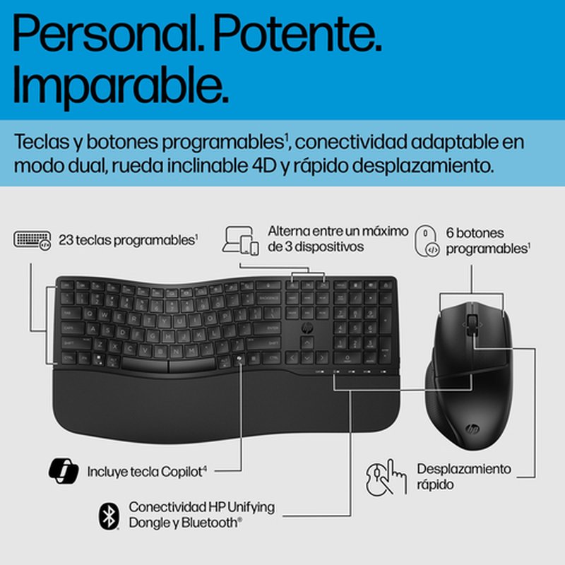 HP 685 Comfort Dual-Mode Keyboard and Mouse Combo - Imagen 3