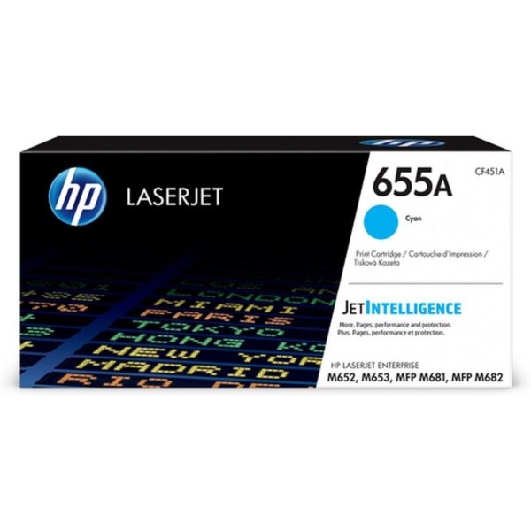 HP Cartucho de tóner Original LaserJet 655A cian