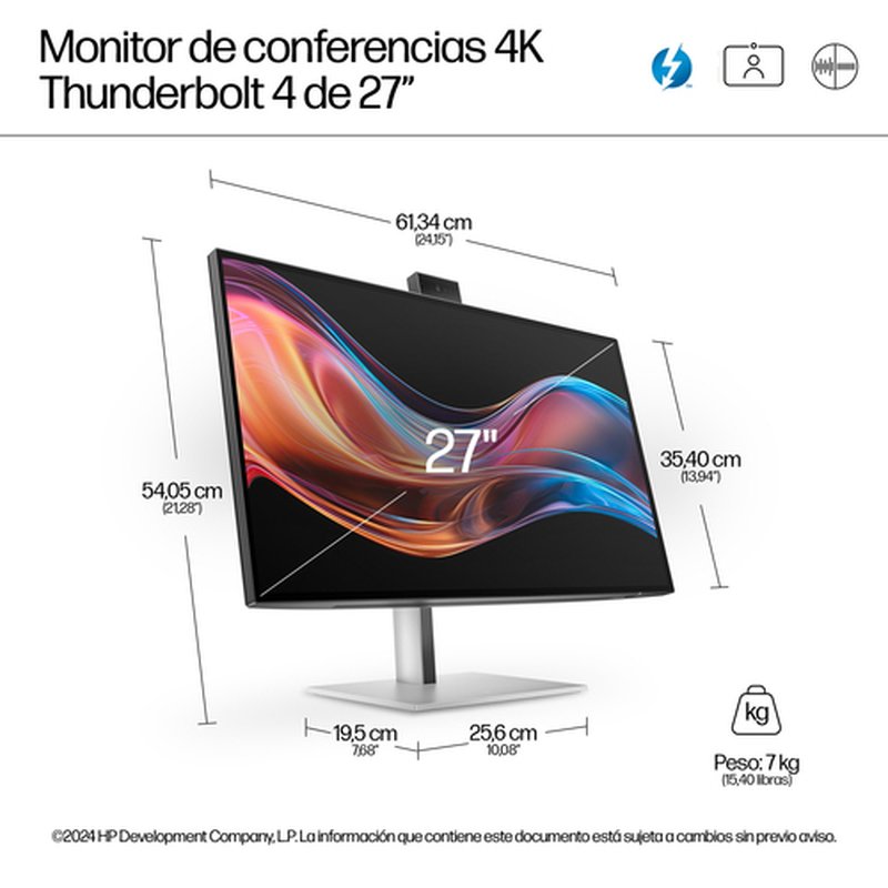 HP Monitor de videoconferencia 4K Pro de la serie 7 de 27 pulgadas: 727pm - Imagen 9