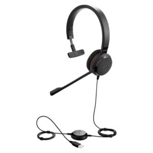 Jabra Evolve 20SE UC Mono Auriculares Alámbrico Diadema Oficina/Centro de llamadas USB tipo A Bluetooth Negro
