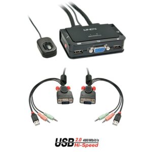 Lindy 42342 interruptor KVM Negro