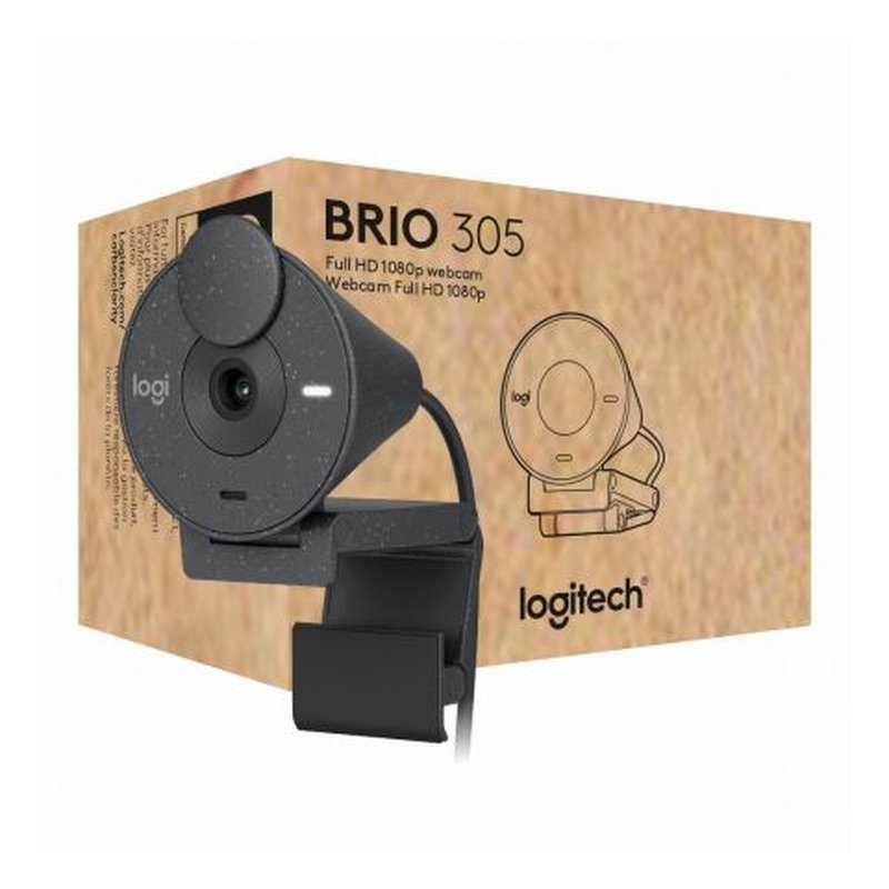 Logitech Brio 305 cámara web 2 MP 1920 x 1080 Pixeles USB-C Grafito