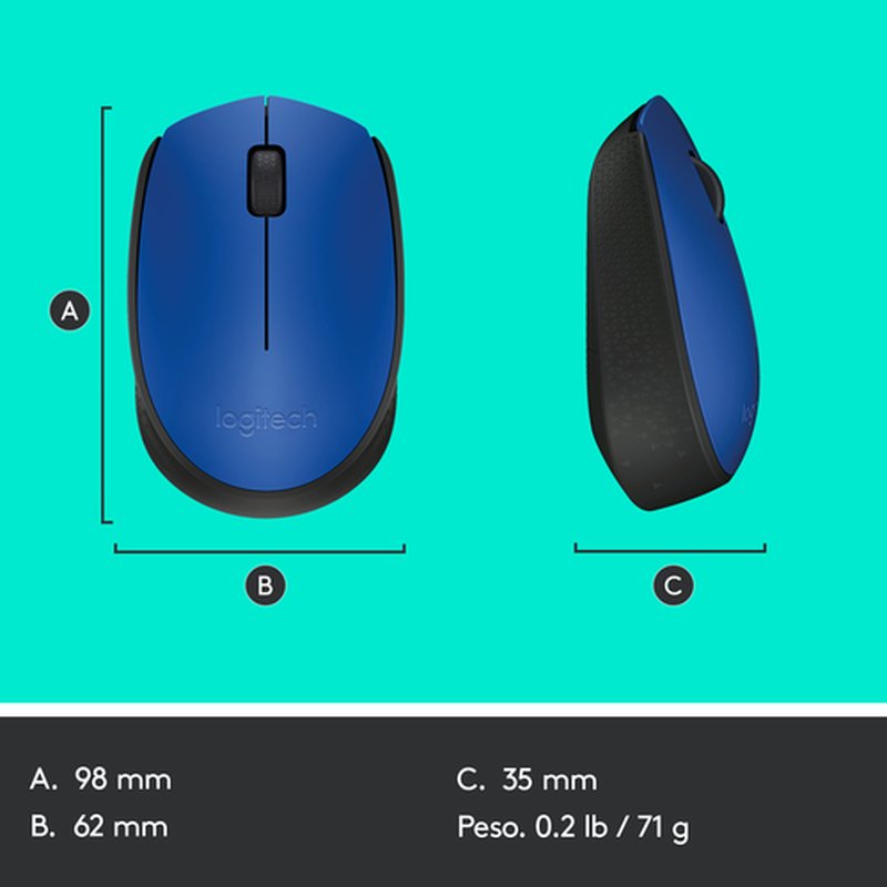 K/CS/Wireless Mouse M171 Blue K/CS/Wireless Mouse M171 Blue - Imagen 7