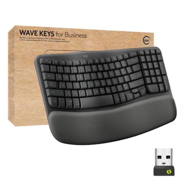 Logitech Wave Keys for Business teclado RF Wireless + Bluetooth QWERTY Internacional de EE.UU. Grafito