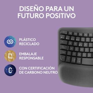 Logitech Wave Keys, teclado ergonómico inalámbrico con reposamanos acolchado, escritura cómoda y natural, Easy-Switch, Bluetooth, Logi Bolt, multisistema operativo, Windows/Mac,QWERTY Español, Grafito Logitech Wave Keys, teclado ergonómico inalámbrico con reposamanos acolchado, escritura cómoda y natural, Easy-Switch, Bluetooth, Logi Bolt, multisistema operativo, Windows/Mac,QWERTY Español, Grafito