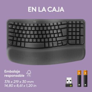 Logitech Wave Keys, teclado ergonómico inalámbrico con reposamanos acolchado, escritura cómoda y natural, Easy-Switch, Bluetooth, Logi Bolt, multisistema operativo, Windows/Mac,QWERTY Español, Grafito Logitech Wave Keys, teclado ergonómico inalámbrico con reposamanos acolchado, escritura cómoda y natural, Easy-Switch, Bluetooth, Logi Bolt, multisistema operativo, Windows/Mac,QWERTY Español, Grafito