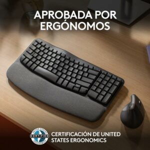 Logitech Wave Keys, teclado ergonómico inalámbrico con reposamanos acolchado, escritura cómoda y natural, Easy-Switch, Bluetooth, Logi Bolt, multisistema operativo, Windows/Mac,QWERTY Español, Grafito Logitech Wave Keys, teclado ergonómico inalámbrico con reposamanos acolchado, escritura cómoda y natural, Easy-Switch, Bluetooth, Logi Bolt, multisistema operativo, Windows/Mac,QWERTY Español, Grafito