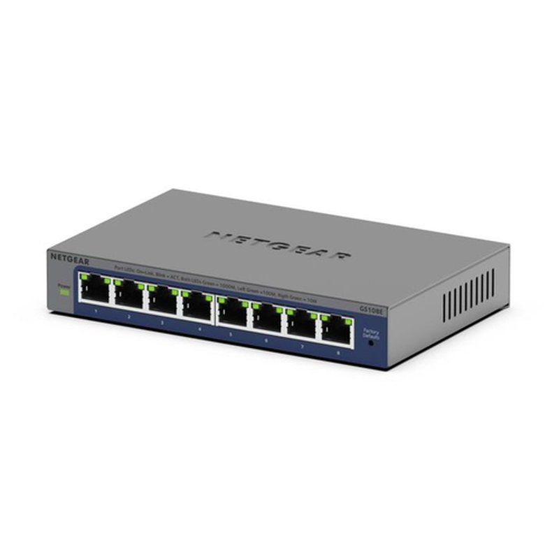 NETGEAR GS108Ev4 No administrado L2/L3 Gigabit Ethernet (10/100/1000) Gris