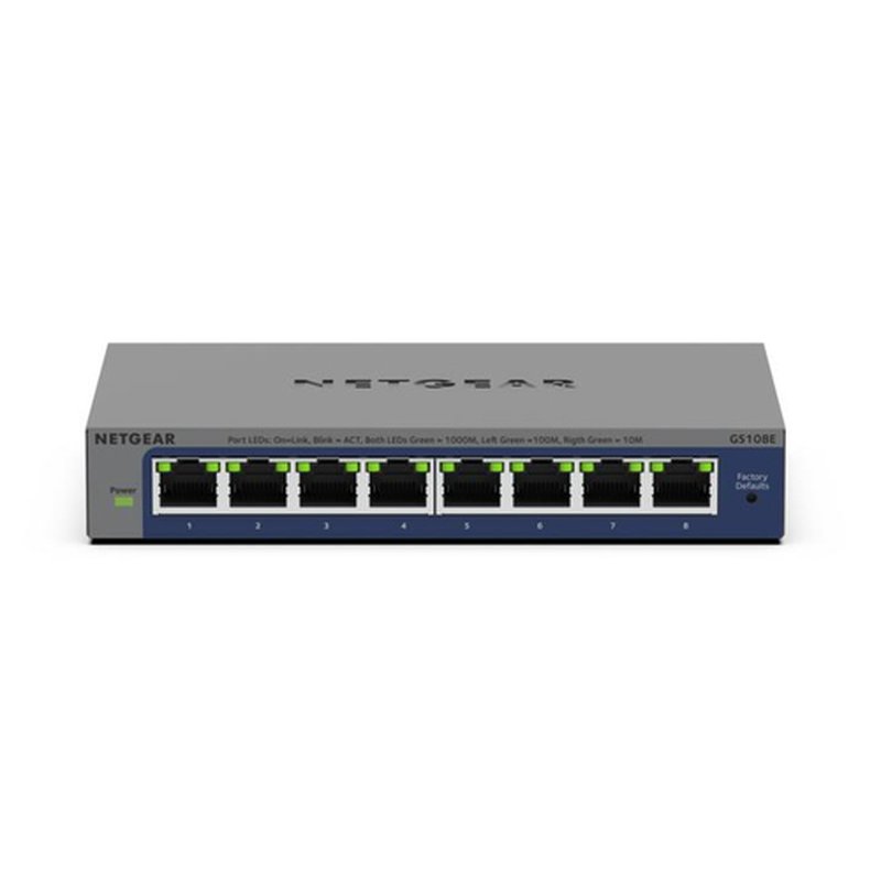 NETGEAR GS108Ev4 No administrado L2/L3 Gigabit Ethernet (10/100/1000) Gris - Imagen 3
