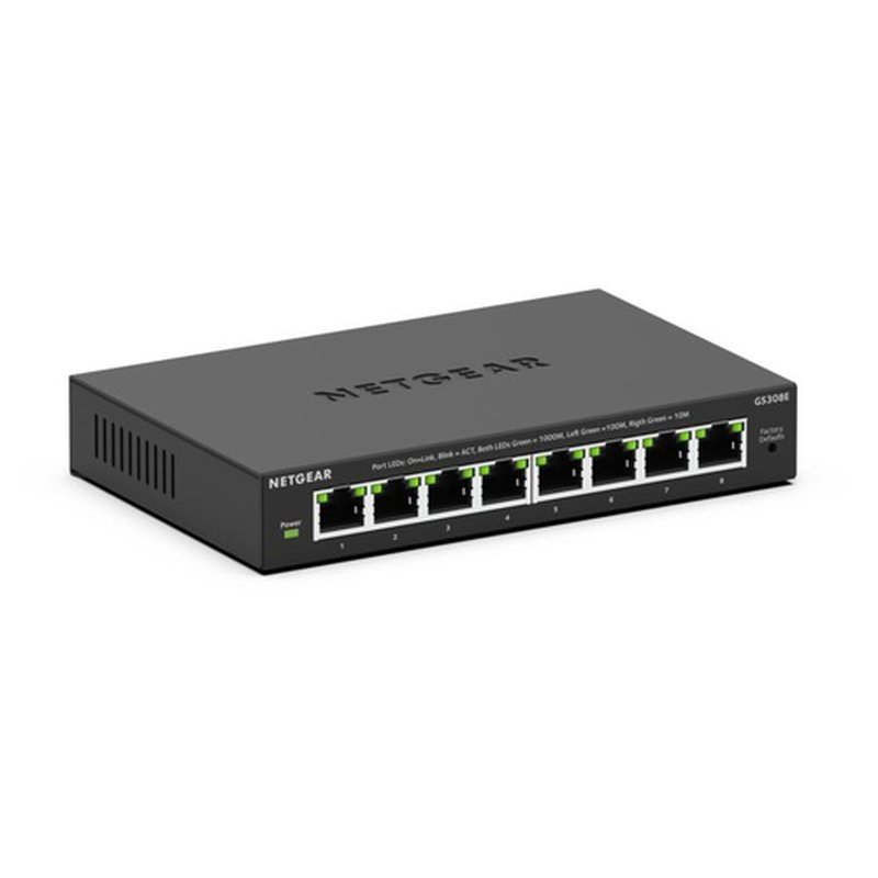 NETGEAR GS308E Gestionado L2/L3 Gigabit Ethernet (10/100/1000) Energía sobre Ethernet (PoE) Negro NETGEAR GS308E Gestionado L2/L3 Gigabit Ethernet (10/100/1000) Energía sobre Ethernet (PoE) Negro - Imagen 2