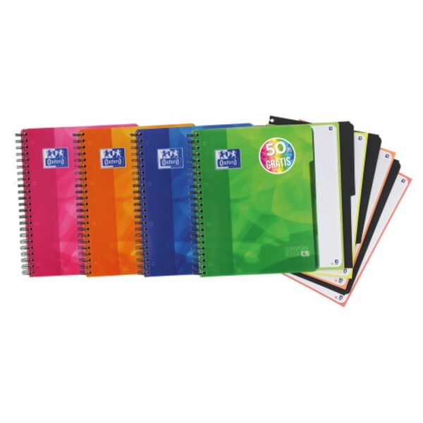 Oxford 400027277 cuaderno y block A4+ 120 hojas Colores surtidos | PACK 5 UNIDADES