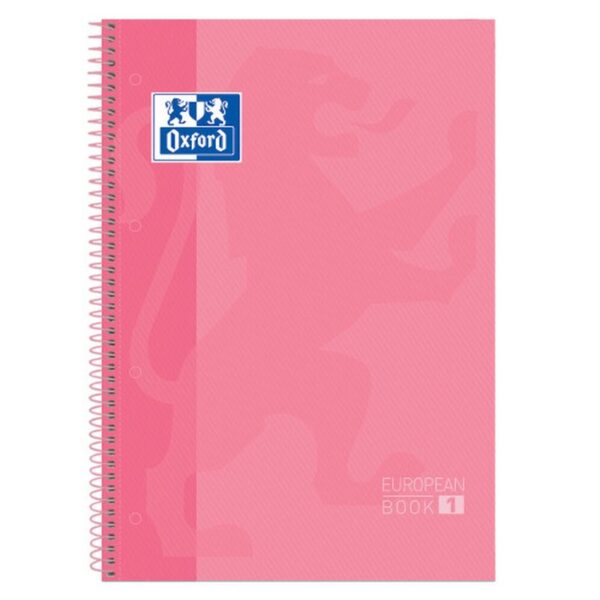 Oxford Europeanbook 1 cuaderno y block A4+ 80 hojas Rosa | PACK 5 UNIDADES