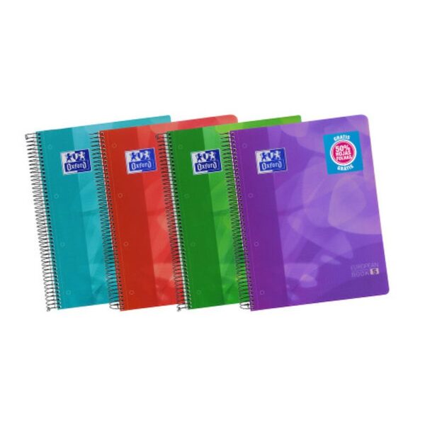 Oxford Lagoon EuropeanBook 5 cuaderno y block A4+ 120 hojas Colores surtidos | PACK 5 UNIDADES