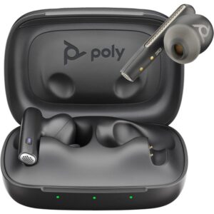 POLY Intrauriculares Voyager Free 60 UC M color Negro Carbono +Adaptador USB-C BT700 +Estuche de carga básico