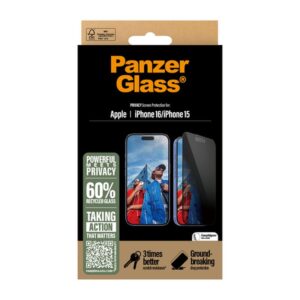 PanzerGlass PG Priv Scrn iPhone 16 6.1 Inch UWF PanzerGlass PG Priv Scrn iPhone 16 6.1 Inch UWF