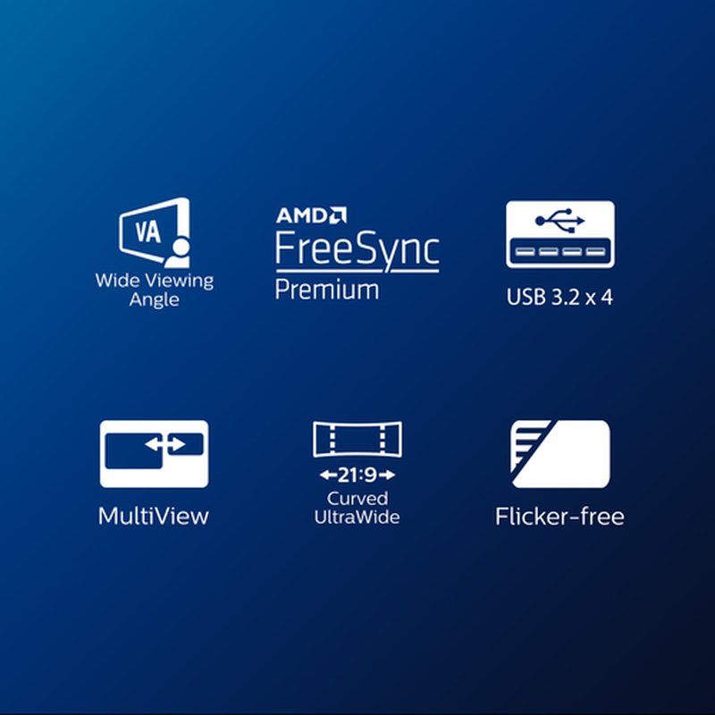 Philips E Line 346E2CUAE/00 pantalla para PC 86,4 cm (34") 3440 x 1440 Pixeles Wide Quad HD+ LCD Negro - Imagen 3