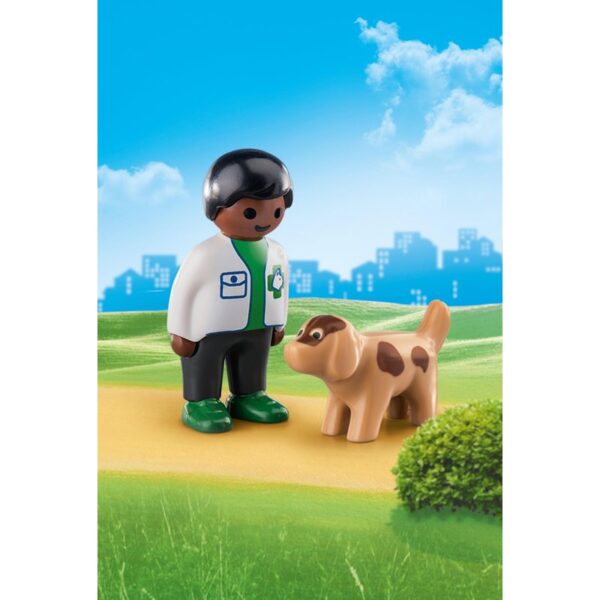 Playmobil 1.2.3 Veterinario Con Perro