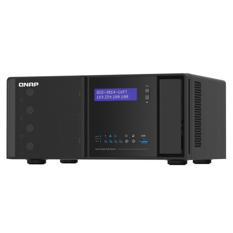 QNAP QGD-3014-16PT-8G switch Gestionado Gigabit Ethernet (10/100/1000) Energía sobre Ethernet (PoE) Negro QNAP QGD-3014-16PT-8G switch Gestionado Gigabit Ethernet (10/100/1000) Energía sobre Ethernet (PoE) Negro - Imagen 3