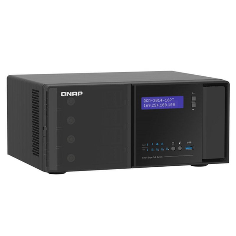 QNAP QGD-3014-16PT-8G switch Gestionado Gigabit Ethernet (10/100/1000) Energía sobre Ethernet (PoE) Negro QNAP QGD-3014-16PT-8G switch Gestionado Gigabit Ethernet (10/100/1000) Energía sobre Ethernet (PoE) Negro - Imagen 4