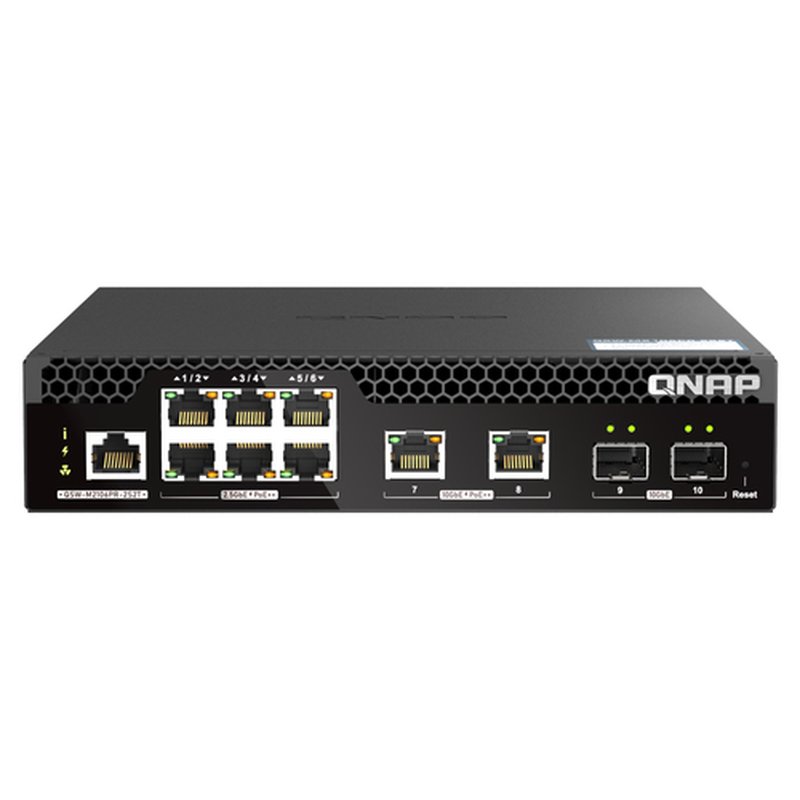 QNAP QSW-M2106PR-2S2T switch Gestionado L2 10G Ethernet (100/1000/10000) Energía sobre Ethernet (PoE) 1U Negro QNAP QSW-M2106PR-2S2T switch Gestionado L2 10G Ethernet (100/1000/10000) Energía sobre Ethernet (PoE) 1U Negro - Imagen 3
