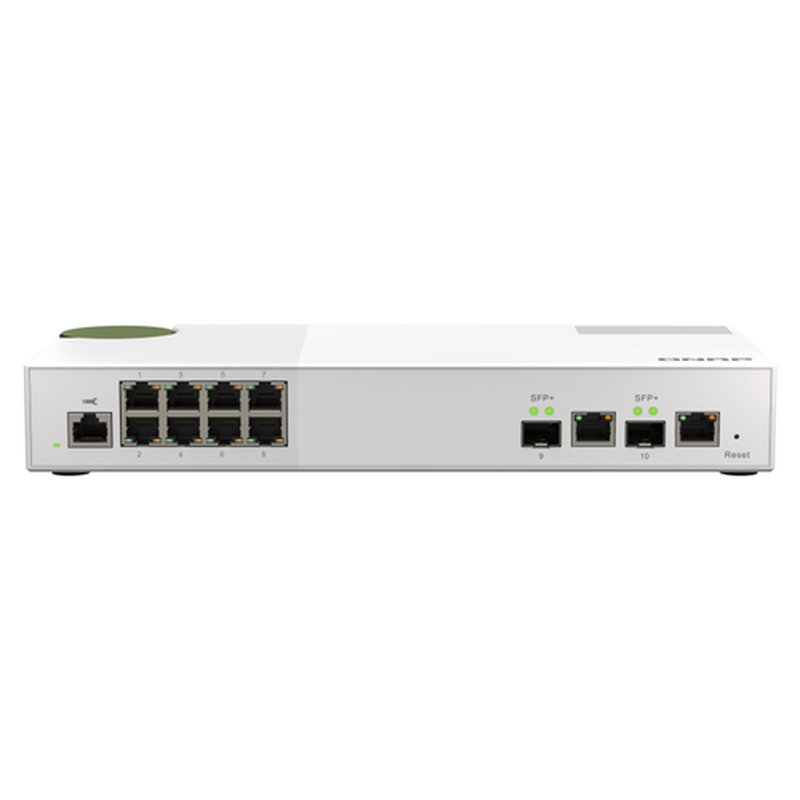 QNAP QSW-M2108-2C switch Gestionado L2 2.5G Ethernet (100/1000/2500) Gris, Blanco