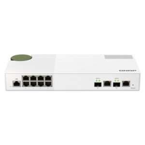 QNAP QSW-M2108-2C switch Gestionado L2 2.5G Ethernet (100/1000/2500) Gris, Blanco