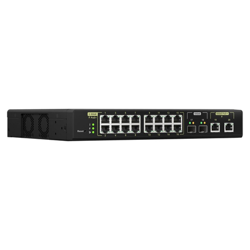 QNAP QSW-M2116P-2T2S switch Gestionado L2 2.5G Ethernet Energía sobre Ethernet (PoE) Negro - Imagen 2