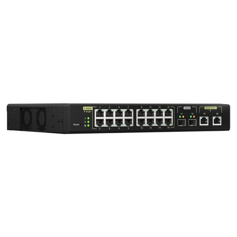QNAP QSW-M2116P-2T2S switch Gestionado L2 2.5G Ethernet Energía sobre Ethernet (PoE) Negro - Imagen 2