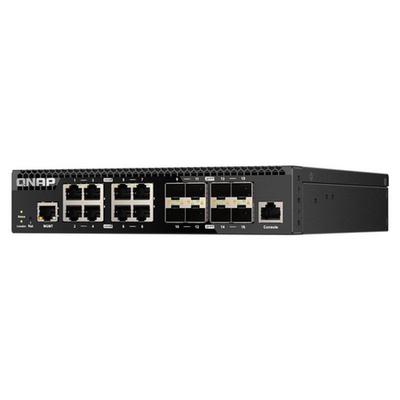 QNAP QSW-M3216R-8S8T switch Gestionado L2/L3 10G Ethernet (100/1000/10000) 1U Negro - Imagen 2