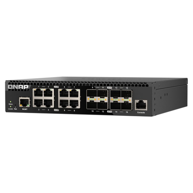 QNAP QSW-M3216R-8S8T switch Gestionado L2/L3 10G Ethernet (100/1000/10000) 1U Negro - Imagen 4