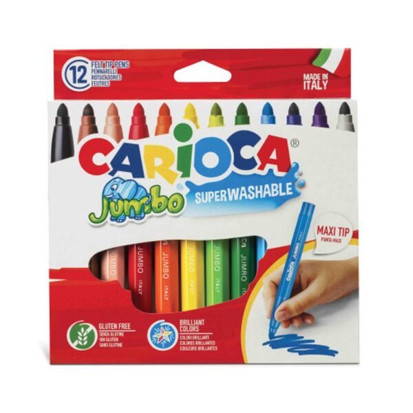 CAJA 12 ROTULADORES JUMBO COLORES SURTIDOS CARIOCA 40569