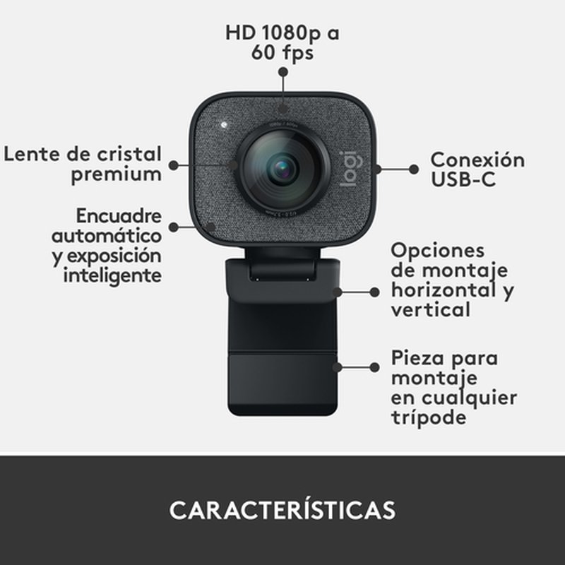 Reacondicionado | Logitech StreamСam cámara web 1920 x 1080 Pixeles USB 3.2 Gen 1 (3.1 Gen 1) Grafito - Imagen 10