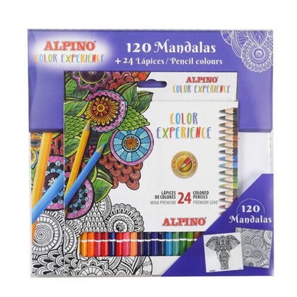 SET LIBRO 120 MANDALAS + 24 LÁPICES COLOR EXPERIENCE ALPINO AL000250