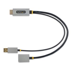 StarTech.com Cable 30cm Adaptador HDMI a DisplayPort - Activo - 4K 60Hz - Conversor HDMI 2.0 a DP 1.2 - HDR - Alimentado por el Bus USB - de Ordenador de Sobremesa o Portátil