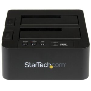 StarTech.com Duplicador Clonador Autónomo de Discos Duros o SSD SATA - Copiador de 2 Bahías - Base de Acoplamiento USB 3.1 (10Gbps) a Unidades SATA III de 2,5 o 3,5 Pulgadas