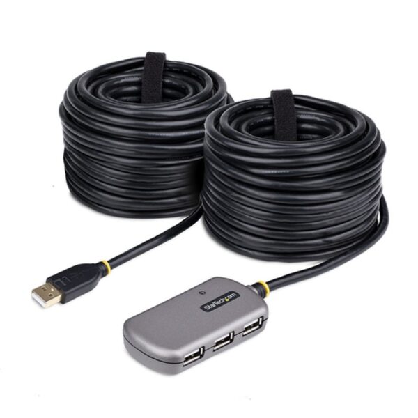 StarTech.com Hub Extensor USB - Concentrador USB con Cable de Extensión de 24m - Cable Alargador USB con Ladrón USB - Repetidor USB Activo o Alimentado por el Bus - Fuente 10W