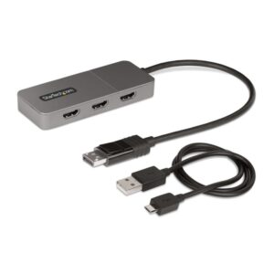 StarTech.com Hub MST de 3 Puertos - Multiplicador Divisor DisplayPort a 3 Puertos HDMI 4K60Hz - Adaptador Gráfico DP 1.4 Multimonitor - Cable de 30cm - Alimentado por USB - Solo Windows
