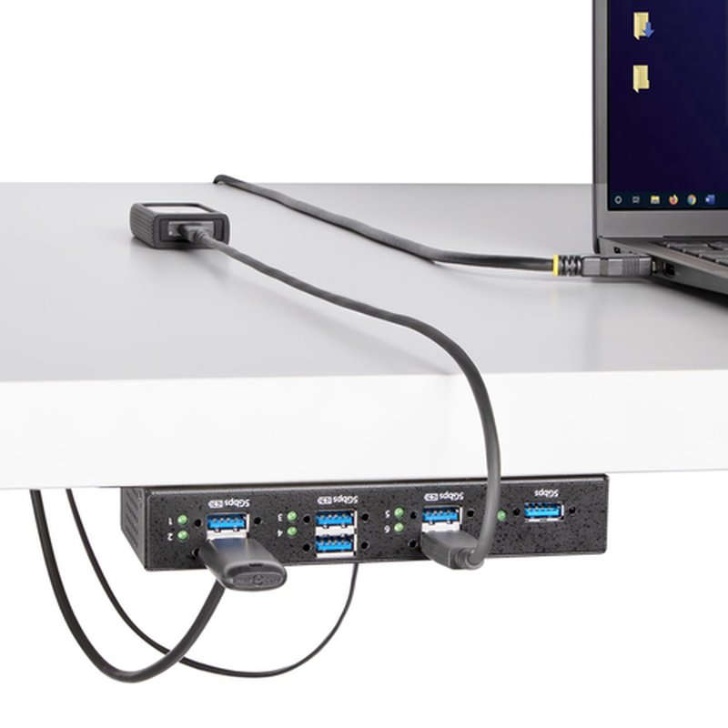 StarTech.com Hub USB Industrial de 7 Puertos Gestionado - Servicio Pesado - Caja de Metal - Protección ESD y Sobretensión - Montaje DIN, Pared, Escritorio - USB 3.2 Gen 1 5Gbps - Imagen 10