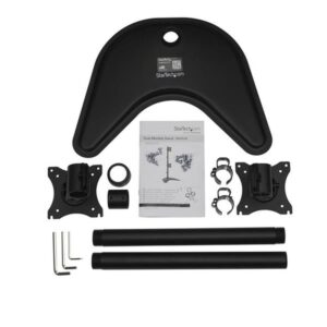 StarTech.com Soporte Vertical de Acero de Servicio Pesado para dos Monitores - Base Ajustable VESA para Pantallas de hasta 27 Pulgadas