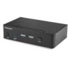 StarTech.com Switch Conmutador KVM de 2 Puertos DisplayPort - 4K a 60Hz - para Una Pantalla - Switch KVM de 2 Puertos DP 1.2 UHD con Hub Ladrón USB 3.0 y Audio - Dell HP Apple - TAA